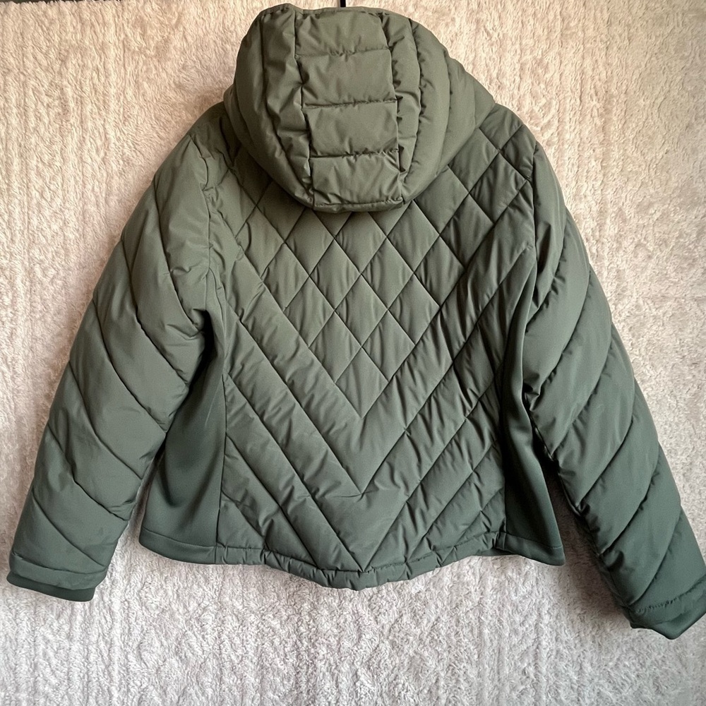 Calvin Klein Green Sorona Aura Jacket Coat Sz XXL Exceptional Softness - Picture 13 of 16
